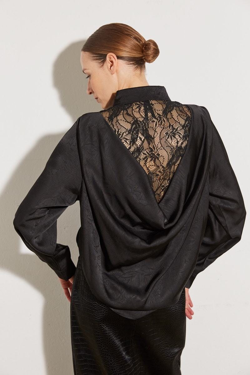 Πουκάμισο σατέν με δαντέλα