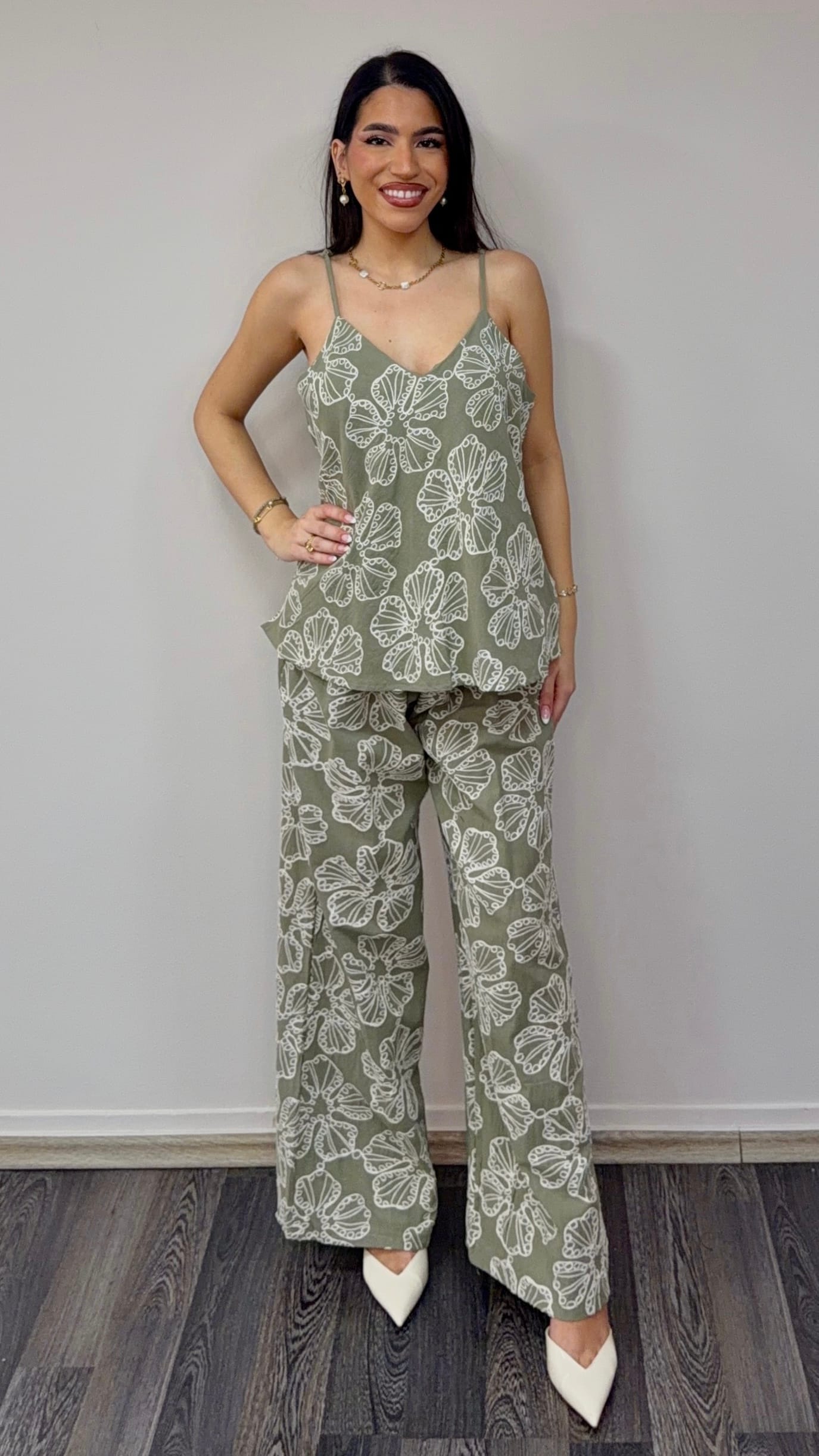 Σετ Εμπριμέ Με Τοπ Και Παντελόνα